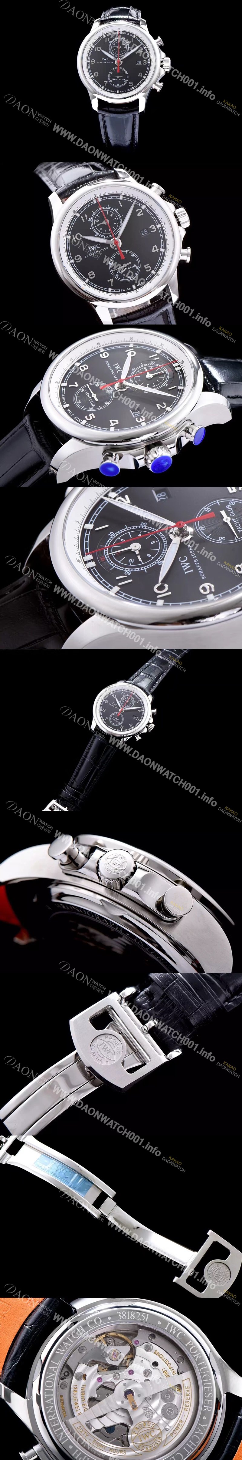 레플리카 [아이더블유씨] 남성용 요트클럽 블랙 다이얼 오토매틱 무브먼트 IWC0201