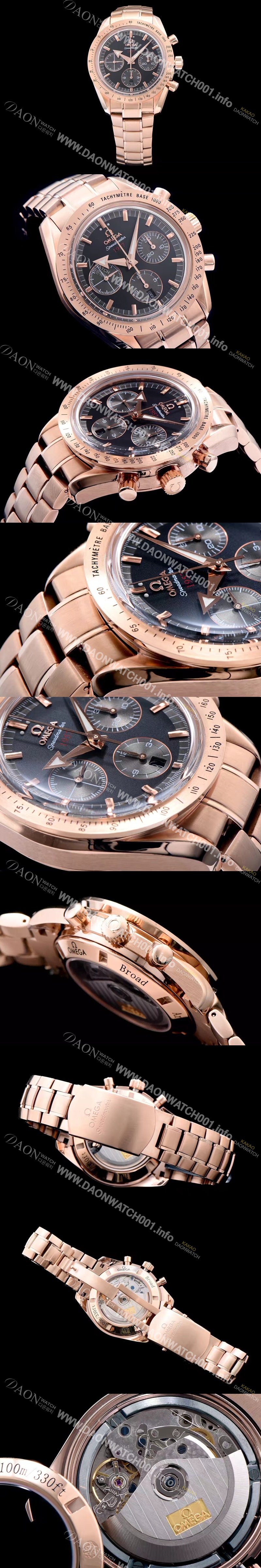 레플리카 [오메가] 남성용 스피드 마스터 블랙 다이얼 오토매틱 무브먼트 OMG0013