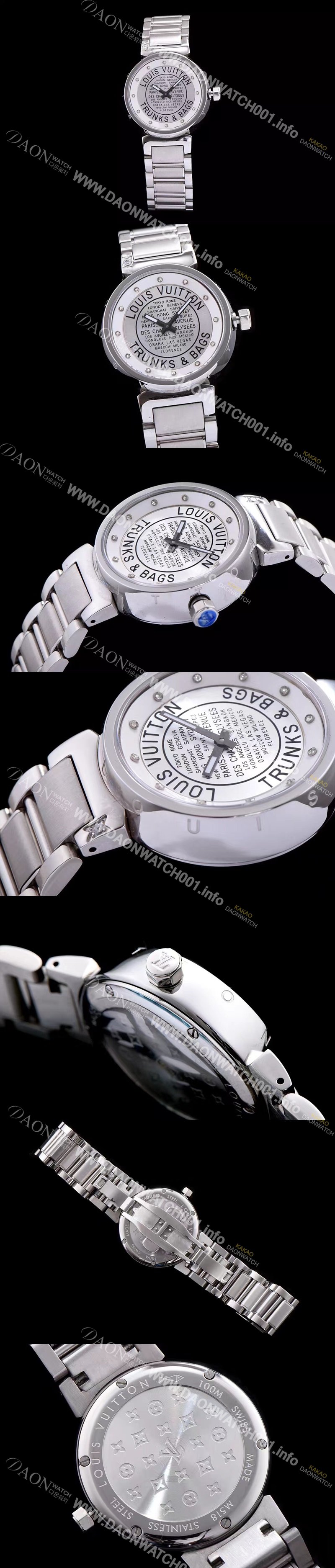 레플리카 [루이비통] 남성용 탕부르 화이트 다이얼 쿼츠 무브먼트 LOU4210