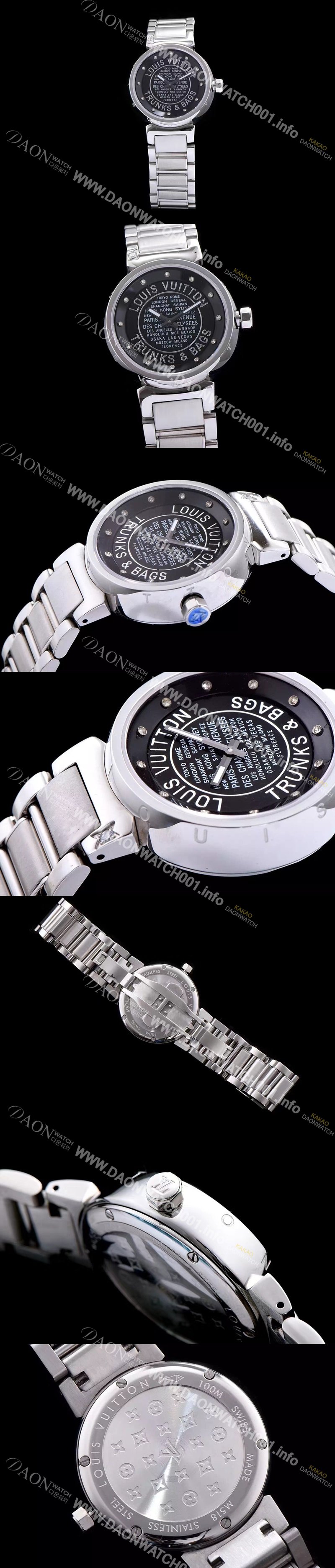 레플리카 [루이비통] 남성용 탕부르 블랙 다이얼 쿼츠 무브먼트 LOU4204