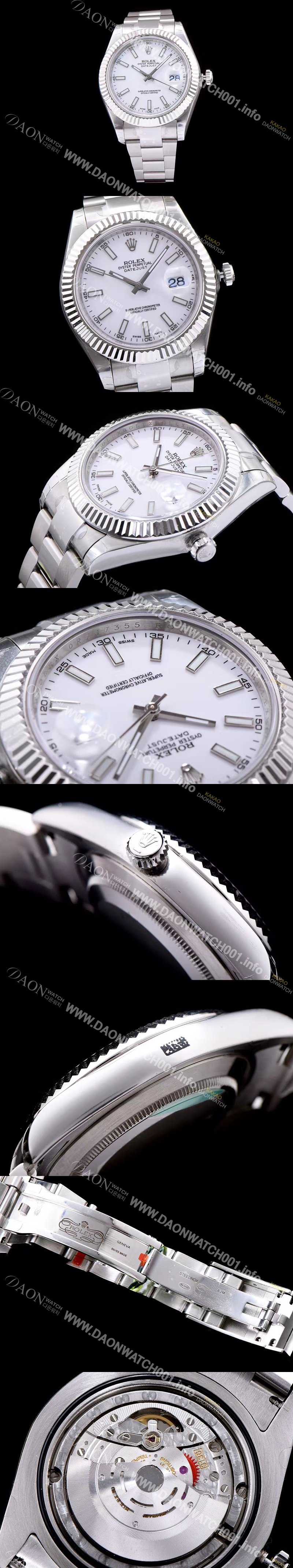 레플리카 [로렉스] 남성용 데이져스트 스위스 3136 오토매틱 무브먼트 화이트 다이얼 ROL0102