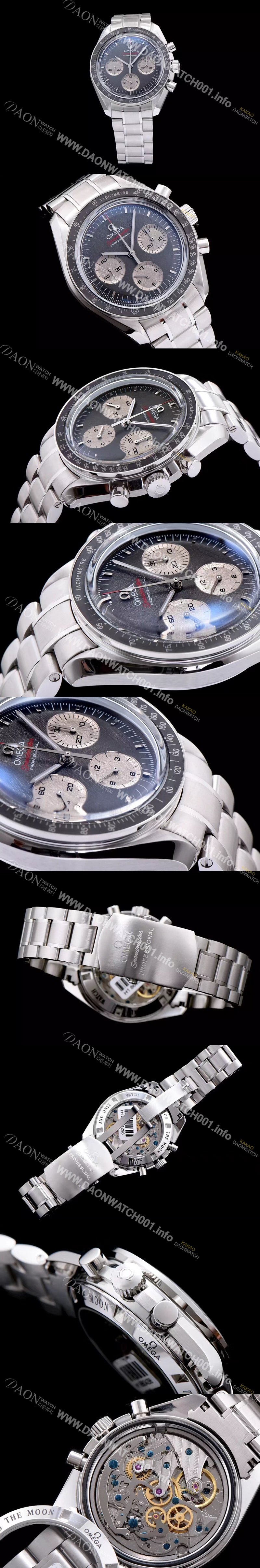 레플리카 [오메가] 남성용 스피드마스터 그레이 다이얼 핸드 와인딩 무브먼트 OMG00007