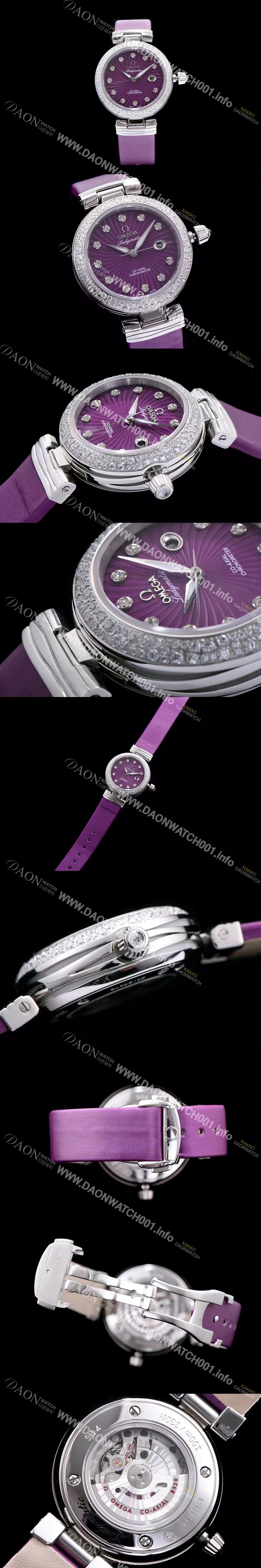 레플리카 [오메가] 여성용 드빌 퍼플 다이얼 오토매틱 무브먼트 OMG0300
