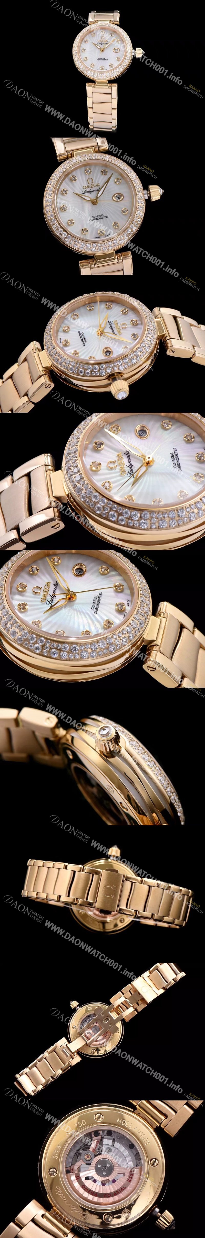 레플리카 [오메가] 여성용 드빌 화이트 다이얼 오토매틱 무브먼트 OMG0305