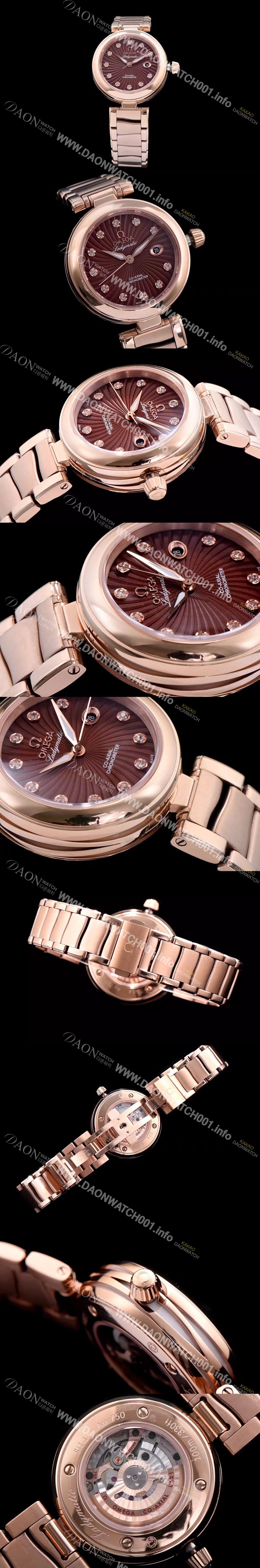 레플리카 [오메가] 여성용 드빌 브라운 다이얼 오토매틱 무브먼트 OMG0300