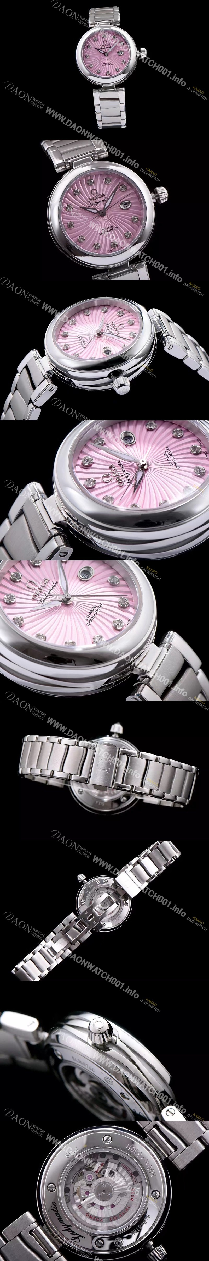 레플리카 [오메가] 여성용 드빌 핑크 다이얼 오토매틱 무브먼트 OMG0344