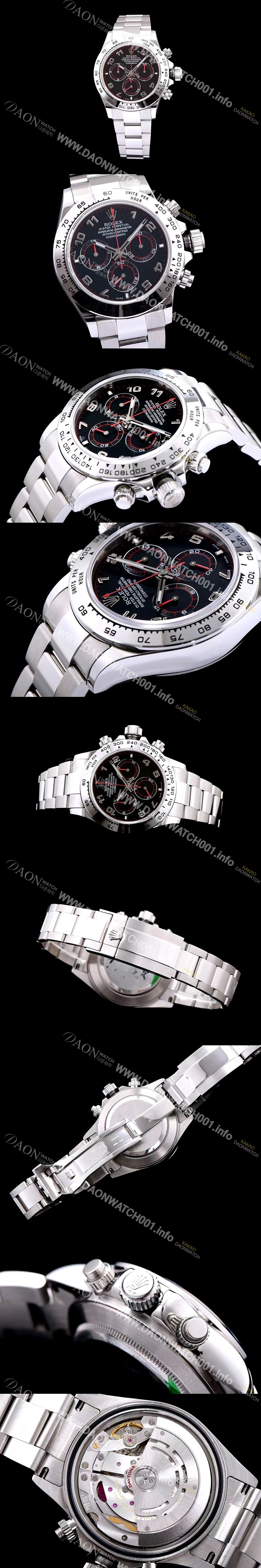 레플리카 [로렉스] 남성용 데이토나 블랙 다이얼 오토매틱 무브먼트 ROL0131