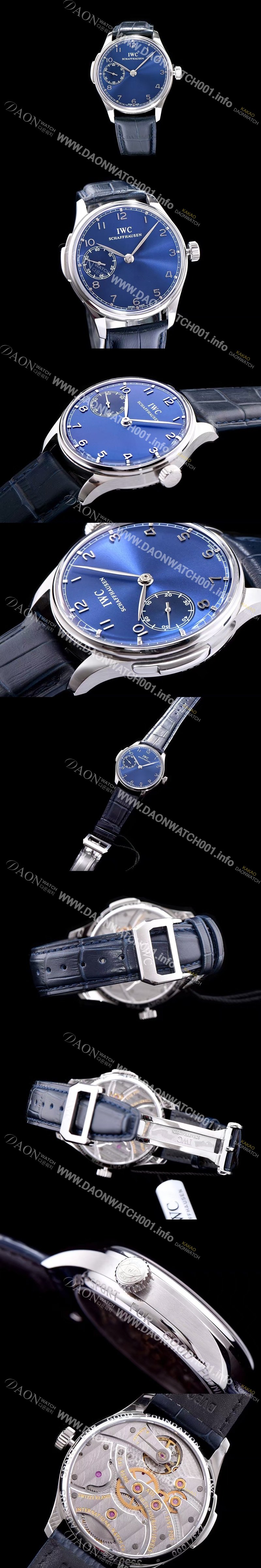 레플리카 [아이더블유씨] 남성용 포르투기즈 미닛 리피터 블루 다이얼 오토매틱 무브먼트 IWC0230