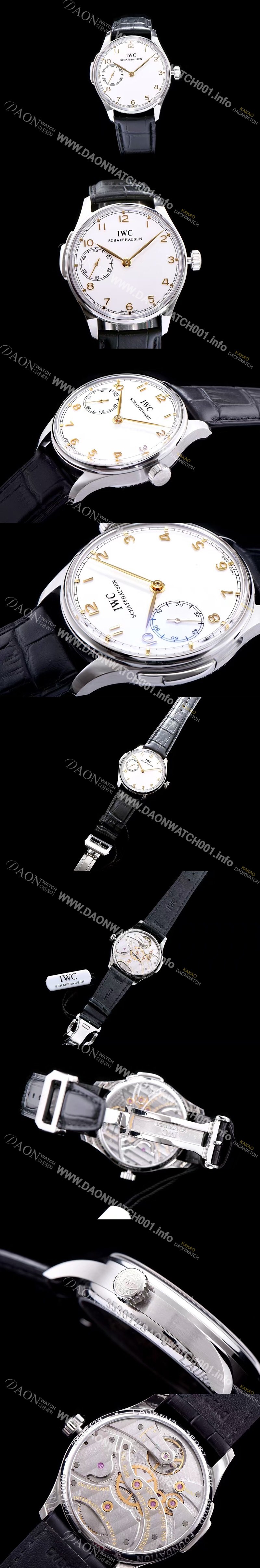 레플리카 [아이더블유씨] 남성용 포르투기즈 미닛 리피터 화이트 다이얼 오토매틱 무브먼트 IWC0200