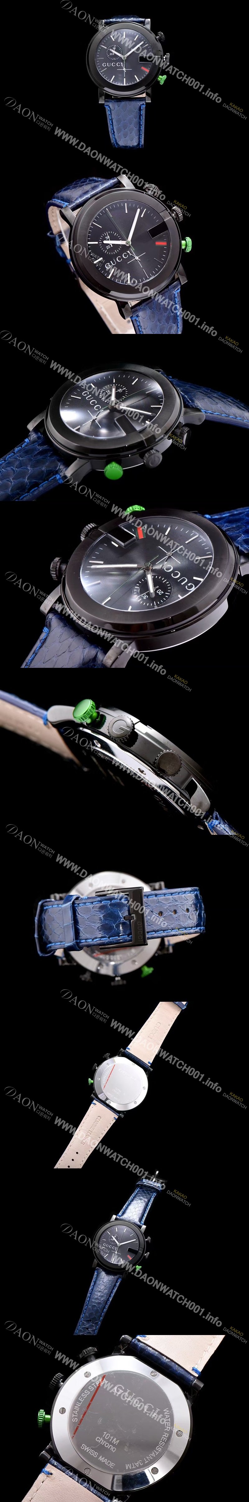 레플리카 [구찌] 남성용 G-타임리스 블랙 다이얼 스위스 쿼츠 무브먼트 GUC4240
