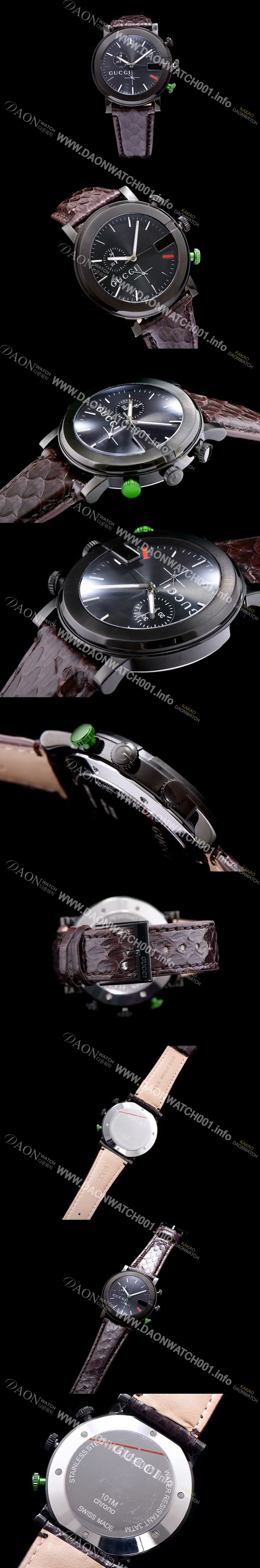 레플리카 [구찌] 남성용 G-타임리스 커플시계 블랙 다이얼 스위스 쿼츠 무브먼트 GUC4244