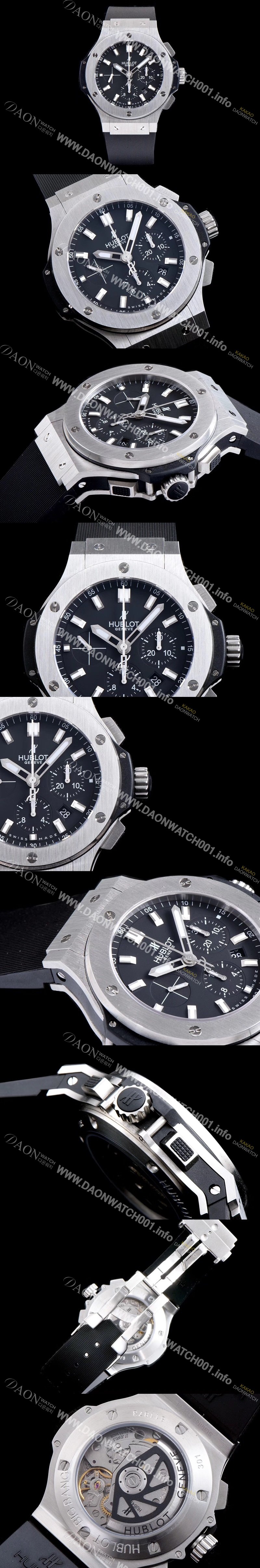 레플리카 [휴블렛] 남성용 빅뱅 블랙 다이얼 오토매틱 무브먼트 HUB0400