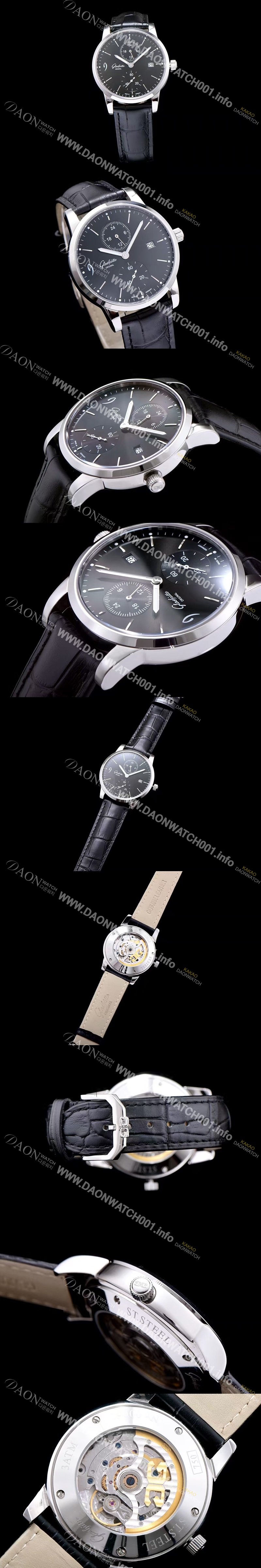 레플리카 [글라슈테 오리지날] 남성용 세나토 블랙 다이얼 오토매틱 무브먼트 GLA4222