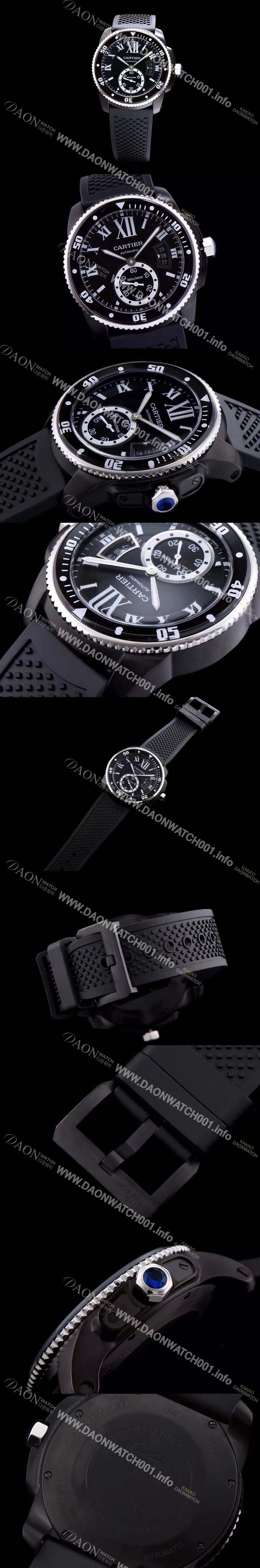 레플리카 [까르띠에] 남성용 칼리브 드 까르띠에 블랙 다이얼 오토매틱 무브먼트 CAR0544