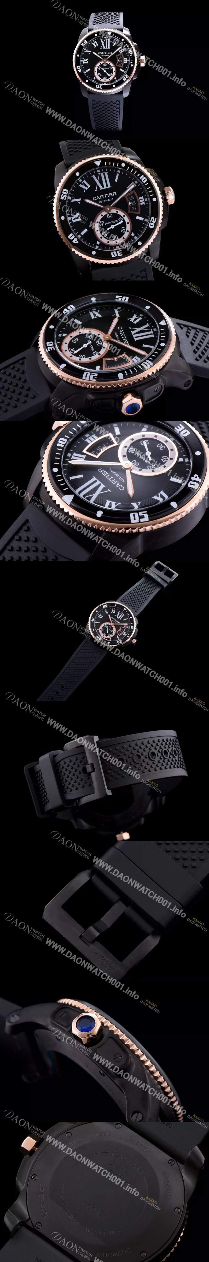 레플리카 [까르띠에] 남성용 칼리브 드 까르띠에 블랙 다이얼 오토매틱 무브먼트 CAR0540