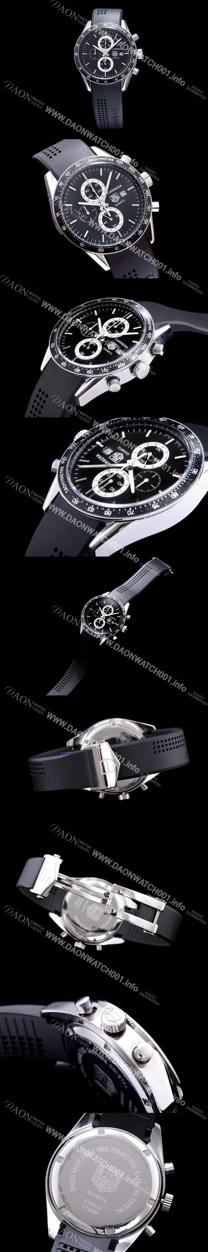 레플리카 [테그호이어] 남성용 까레라 블랙 다이얼 쿼츠 무브먼트 TAG0200