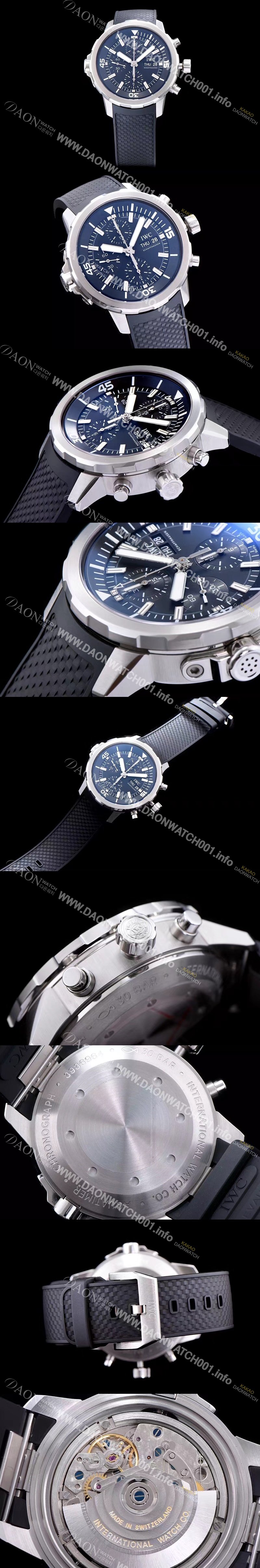 레플리카 [아이더블유씨] 남성용 아쿠아타이머 크로노그래프 V6F 1:1 베스트 에디션 블랙 다이얼 IWC0200