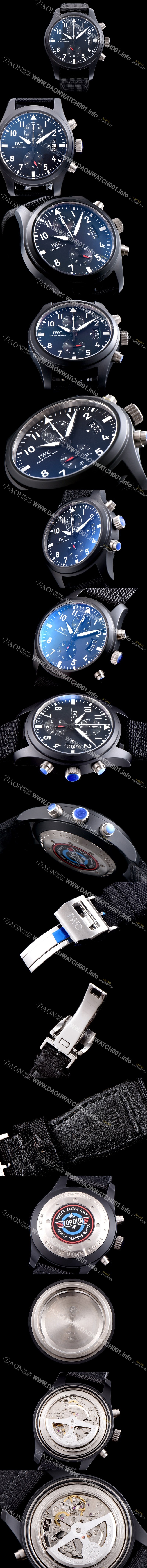 레플리카 [아이더블유씨] 남성용 에디션 탑건 IW388007 세라믹 V6F 블랙 다이얼 오토매틱 무브먼트 IWC0203