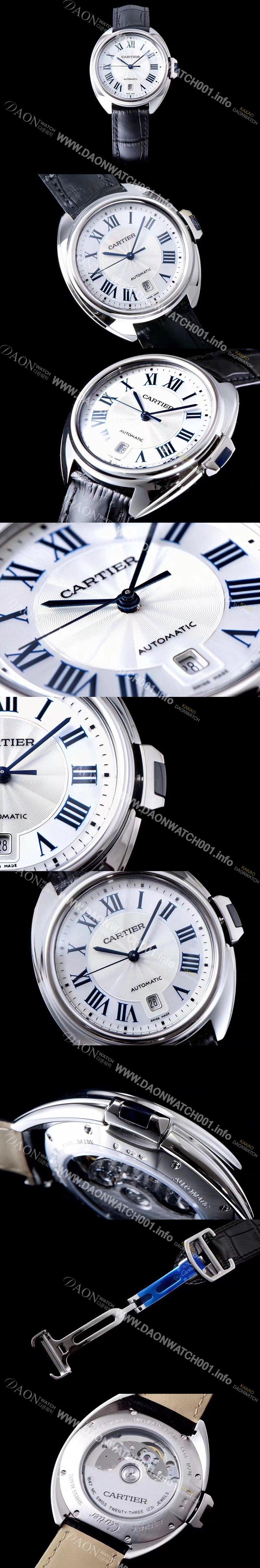 레플리카 [까르띠에] 남성용 끌레 드 까르띠에 WGCL0005 실버 플렝케 다이얼 오토매틱 무브먼트 CAR0540