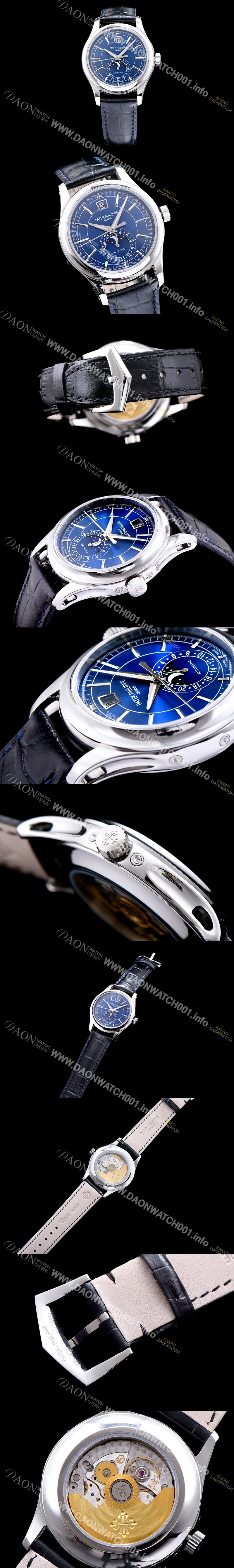 레플리카 [파텍필립] 남성용 그렌드 컴플리케이션 클래식 문페이즈 블루 다이얼 오토매틱 무브먼트 PAT0200