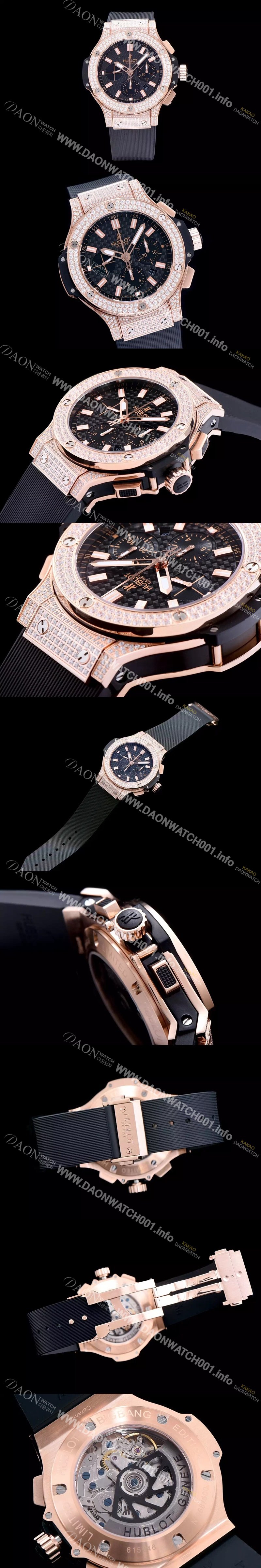 레플리카 [휴블렛] 남성용 빅뱅 하이퀄리티에 볼루션 블랙 다이얼 오토매틱 무브먼트 HUB0431