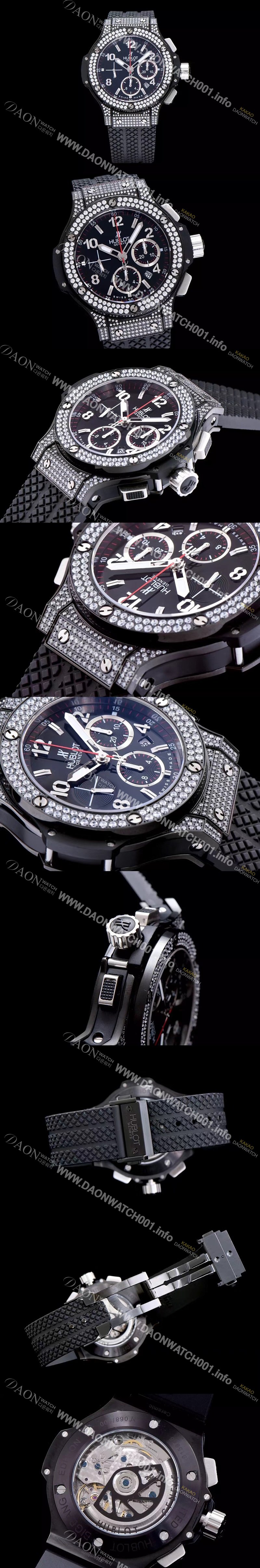 레플리카 [휴블렛] 남성용 빅뱅 하이퀄리티에 볼루션 블랙 다이얼 오토매틱 무브먼트 HUB0430