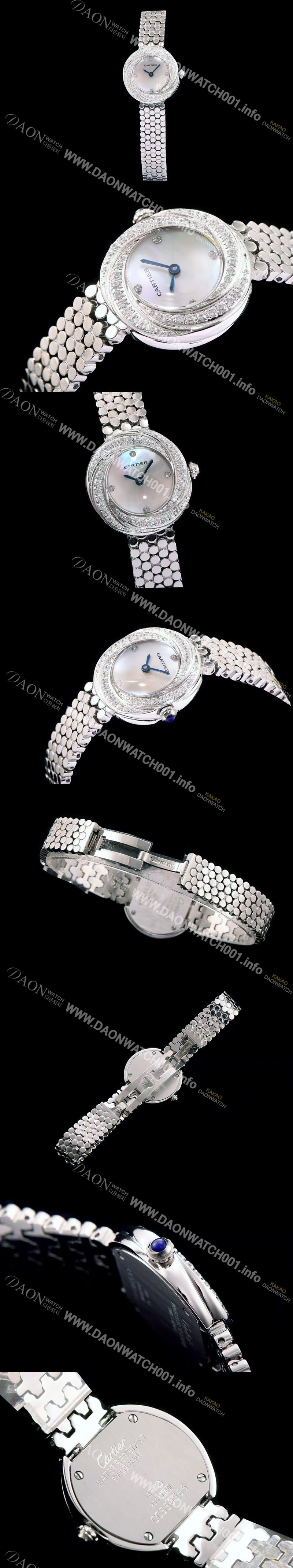 레플리카 [까르띠에] 여성용 하이 주얼리 워치 쉘 다이얼 다이아몬드 주얼리 세팅 쿼츠 무브먼트 CAR0104