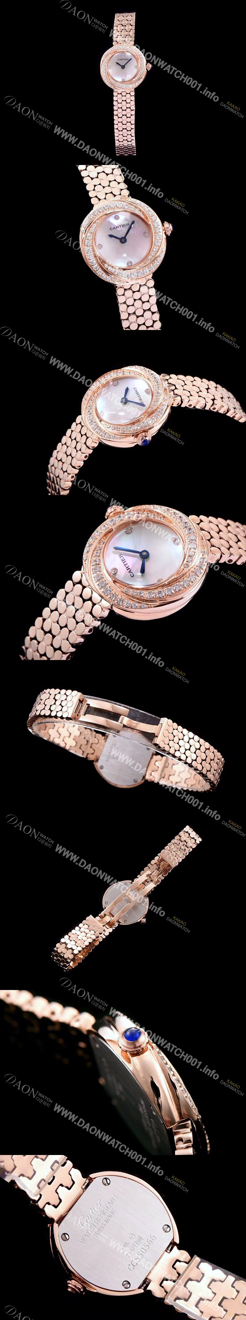 레플리카 [까르띠에] 여성용 하이 주얼리 워치 쉘 다이얼 다이아몬드 주얼리 세팅 쿼츠 무브먼트 CAR0102