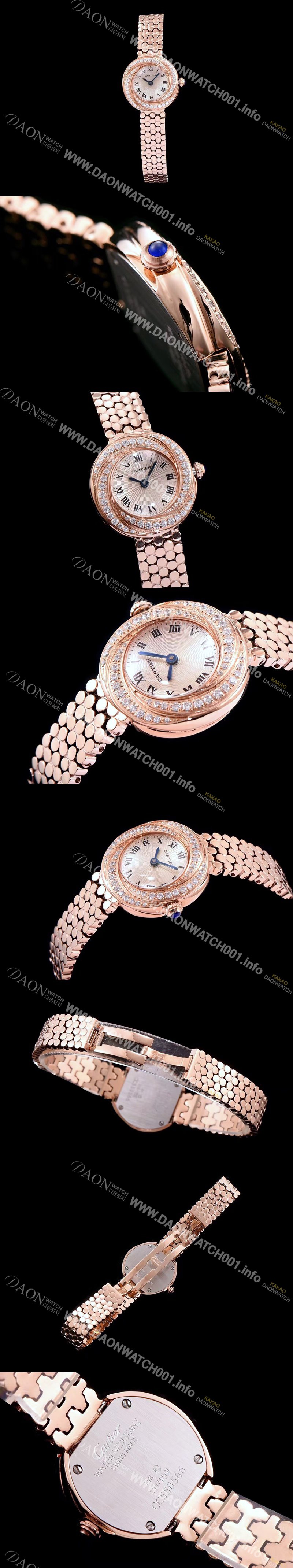 레플리카 [까르띠에] 여성용 하이 주얼리 워치 화이트 다이얼 다이아몬드 주얼리 세팅 쿼츠 무브먼트 CAR0101