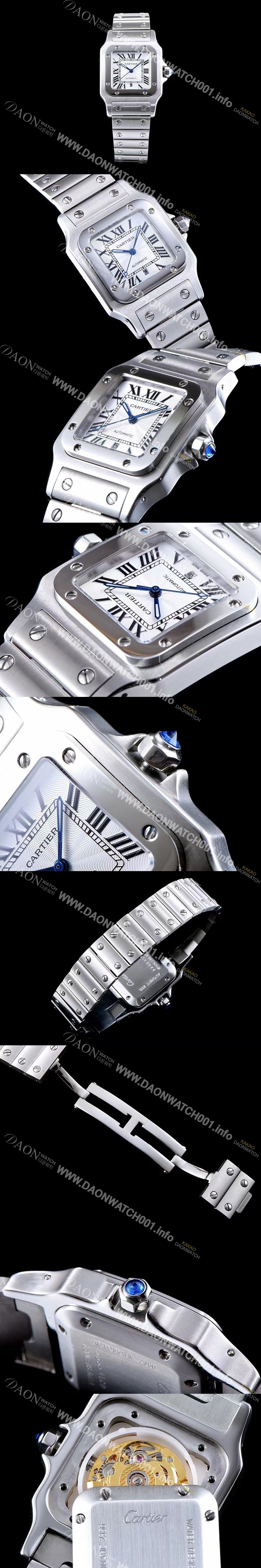 레플리카 [까르띠에] 여성용 산토스 시리즈 W20055D6 화이트 다이얼 오토매틱 무브먼트 CAR0100