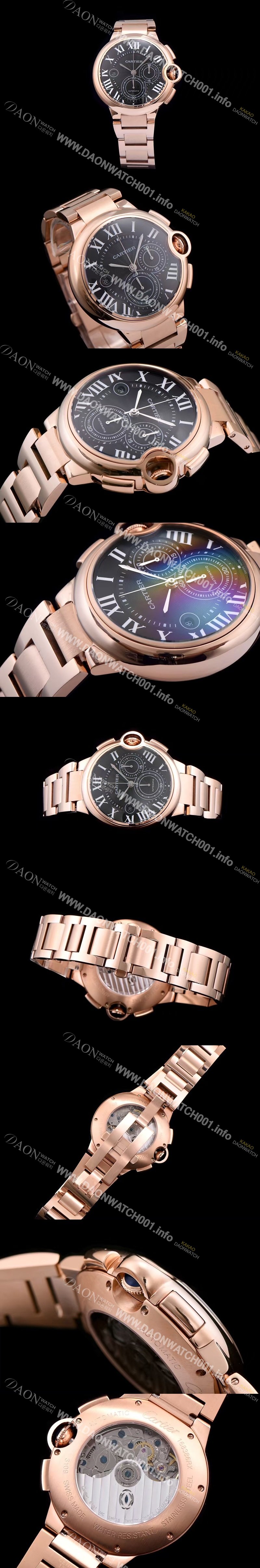 레플리카 [까르띠에] 남성용 발롱블루 드 까르띠에 W6920010블랙 다이얼 크로노그래프 업버전 7750-2 오토매틱 무브먼트 CAR0105