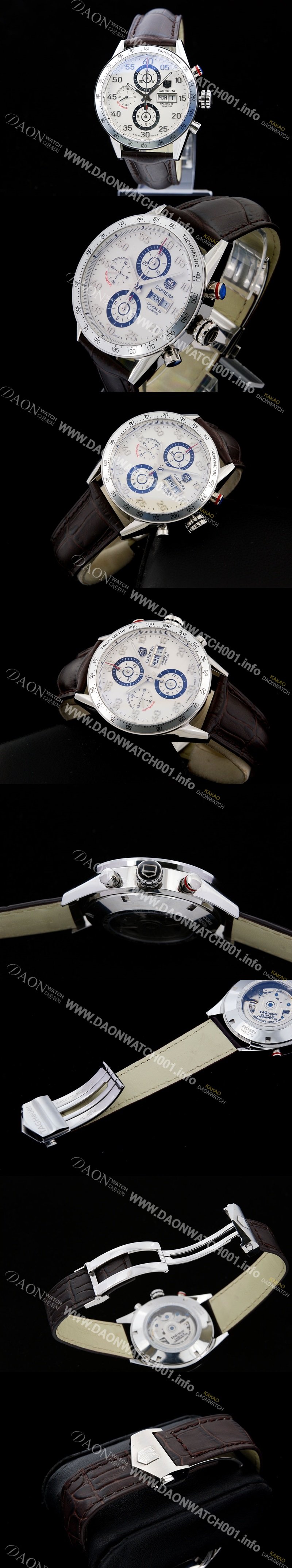 레플리카 [태그호이어] 남성용 까레라 칼리버 16 크로노그래프 화이트 다이얼 오토매틱 무브먼트 TAG0200