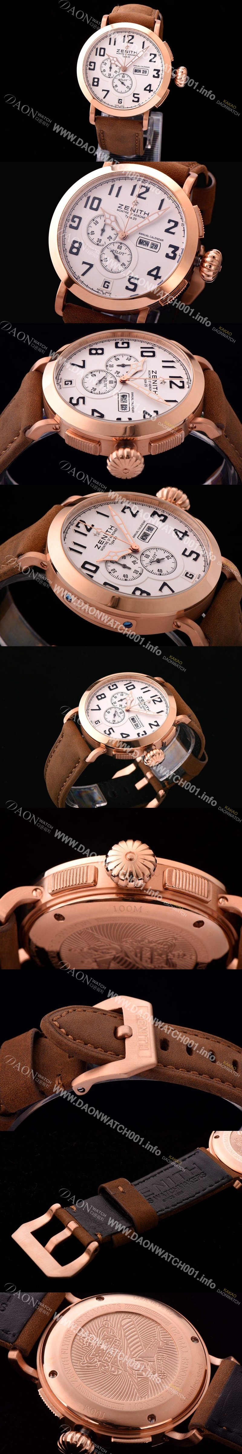 레플리카 [제니스] 남성용 파일럿 87.2430.4054/21.C721 화이트 다이얼 오토매틱 무브먼트 ZEN4220