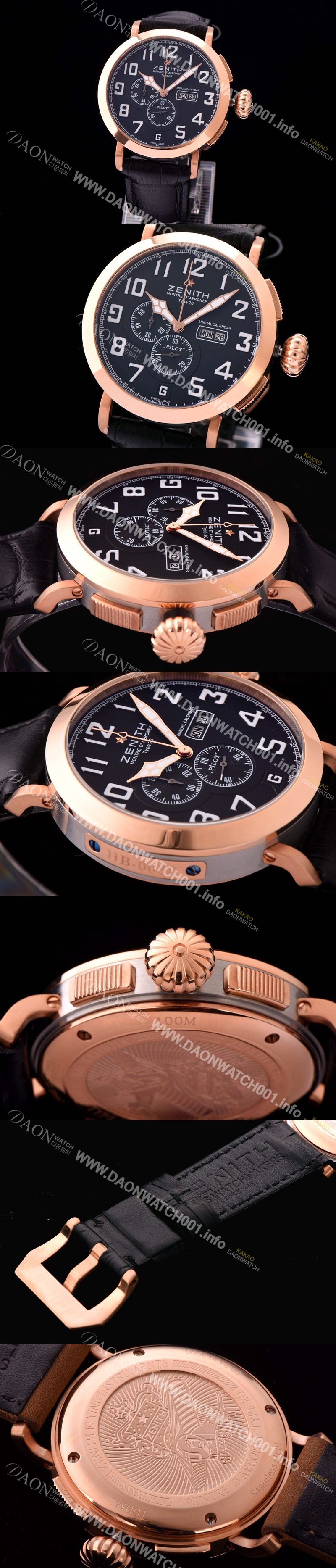 레플리카 [제니스] 남성용 파일럿 87.2430.4054/21.C721블랙 다이얼 오토매틱 무브먼트 ZEN4214