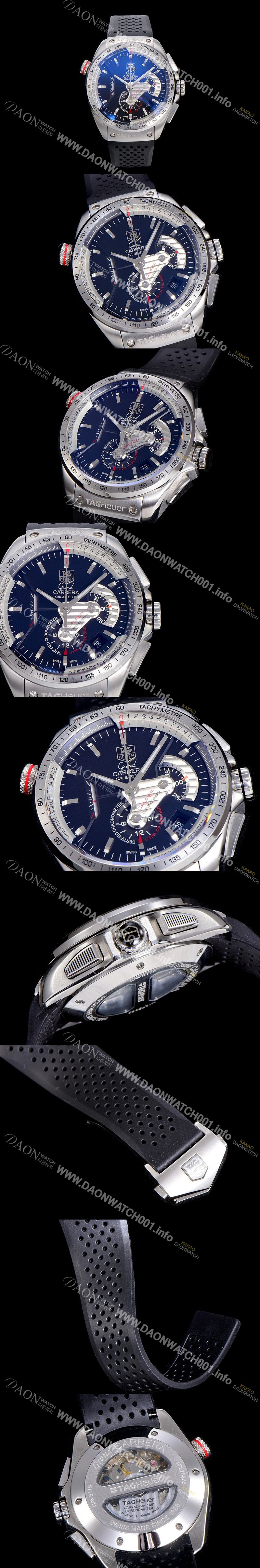 레플리카 [태그호이어] 남성용 그랜드 까레라 칼리버 블랙 다이얼 오토매틱 무브먼트 TAG0252