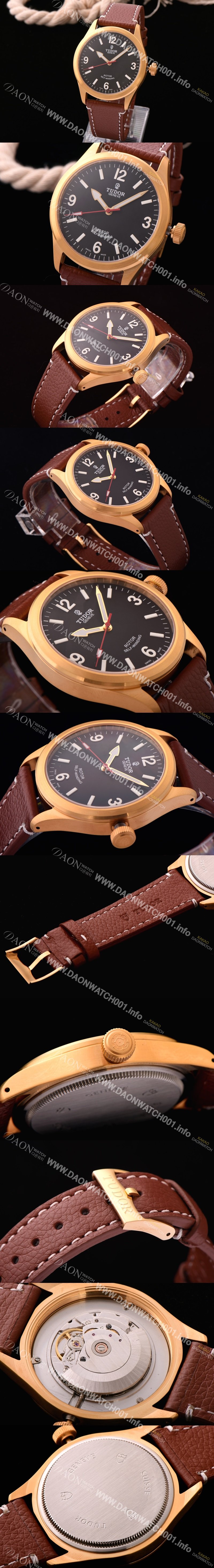 레플리카 [튜더] 남성용 헤리티지 79910-BKBB 레인저 빈티지 워치 18k 옐로골드 블랙 다이얼 스위스 ETA 2824-A2 오토매틱 무브먼트 TUD4223