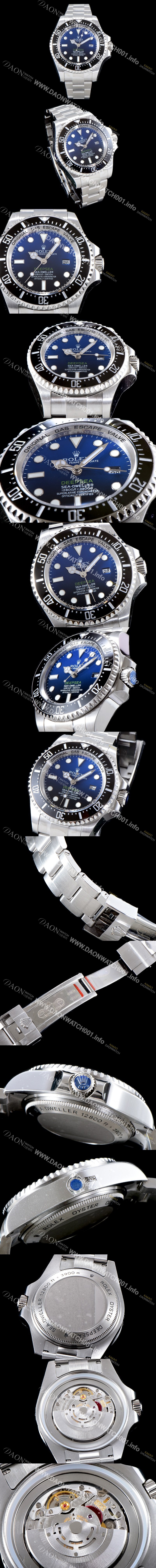 레플리카 [로렉스] 남성용 업그레이드! 딥씨 116660-98210 씨드월러 띱 블루 다이얼 세라믹 베젤 3135오토매틱 무브먼트 ROL0030