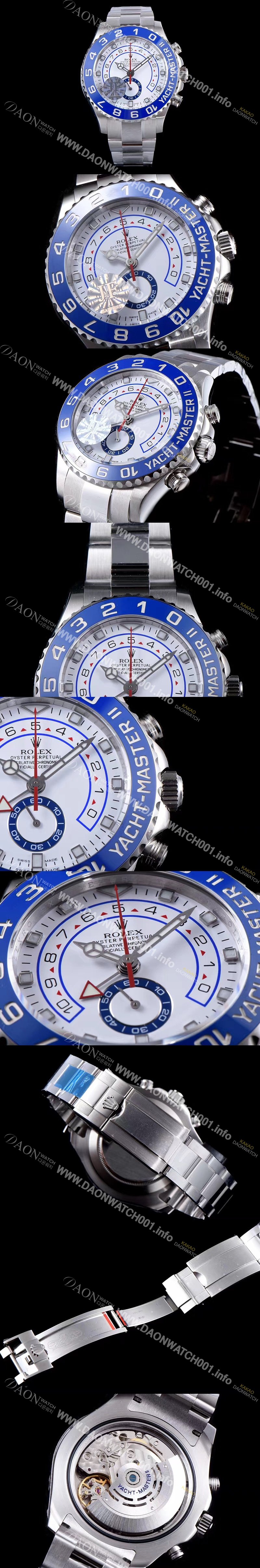 레플리카 [로렉스] 남성용 업그레이드!!! 요트마스터 116688 크로노그래프 화이트 다이얼 ETA-7750 오토매틱 무브먼트 ROL00031
