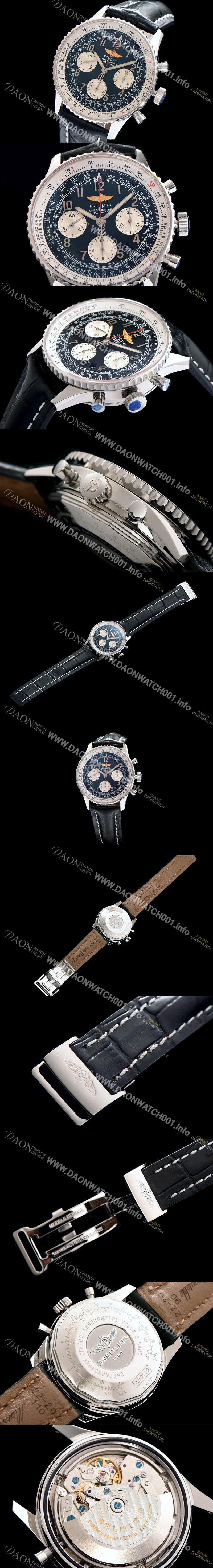 레플리카 [브라이틀링] 남성용 네이비타이머 크로노그래프 블랙 다이얼 오토매틱 무브먼트 BRE0241