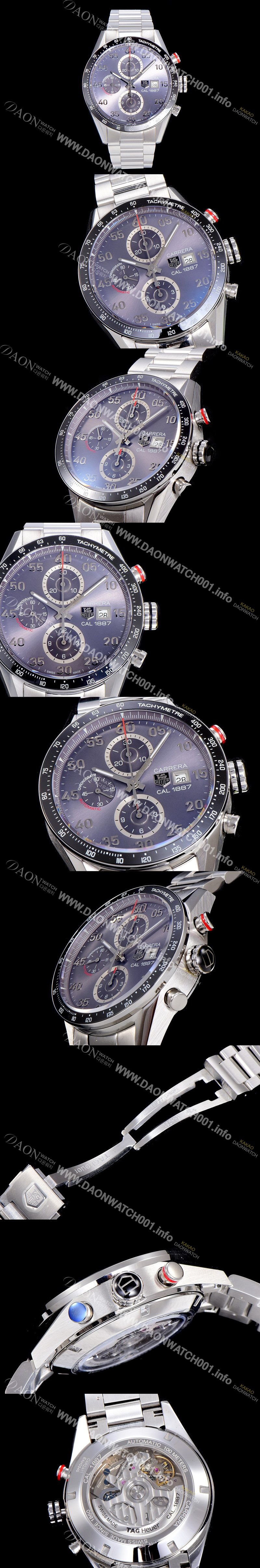 레플리카 [태그호이어] 남성용 까레라 크로노그래프 그레이 다이얼 ETA-7750 오토매틱 무브먼트 TAG0200