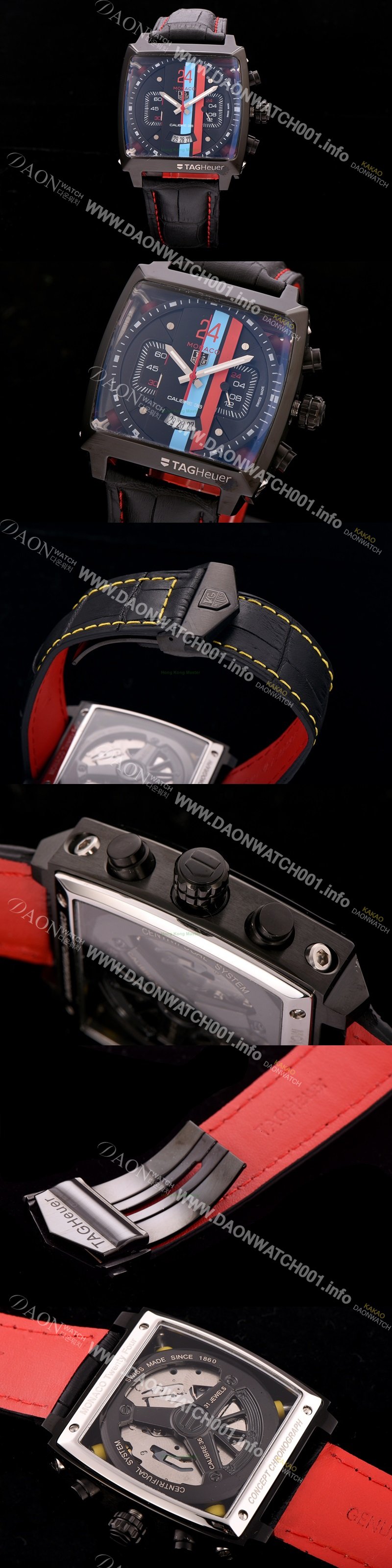 레플리카 [태그호이어] 남성용 뉴 모나코 컨셉트 24 크로노그래프 블랙다이얼 쿼츠 무브먼트 TAG0201