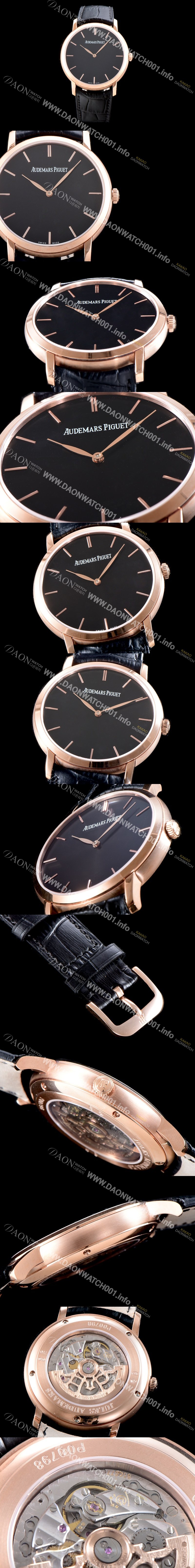 레플리카 [오데마피게] 남성용 줄스 오데마 15180OR.OO.A002CR.01 18K로즈골드 케이스 블랙 다이얼 오토매틱 무브먼트 AUD0414