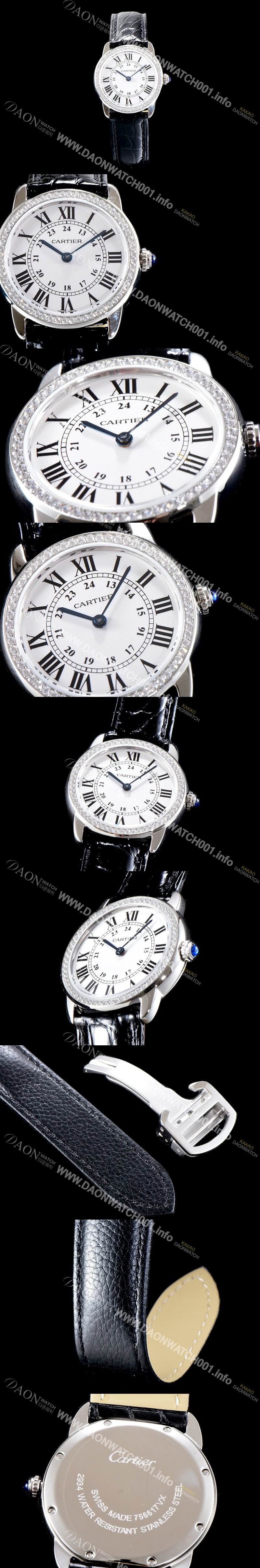 레플리카 [까르띠에] 여성용 솔로 드 까르띠에 WR000251 화이트 다이얼 쿼츠 무브먼트 CAR0512