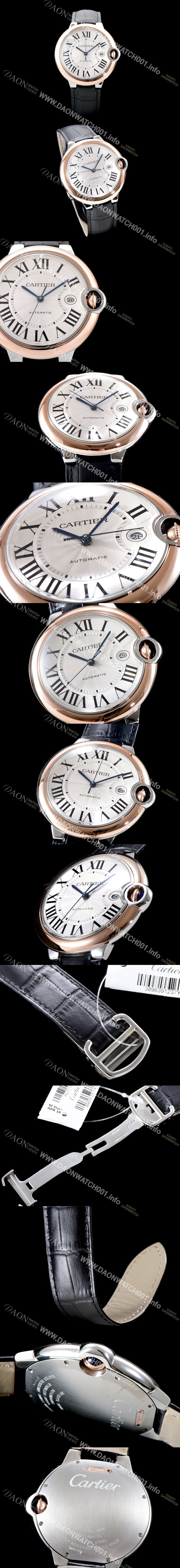 레플리카 [까르띠에] 남성용 2019신상 발롱블루 W2BB0004 18K 로즈골드 42mm 화이트 다이얼 ETA2824-2 오토매틱 무브먼트 CAR0502