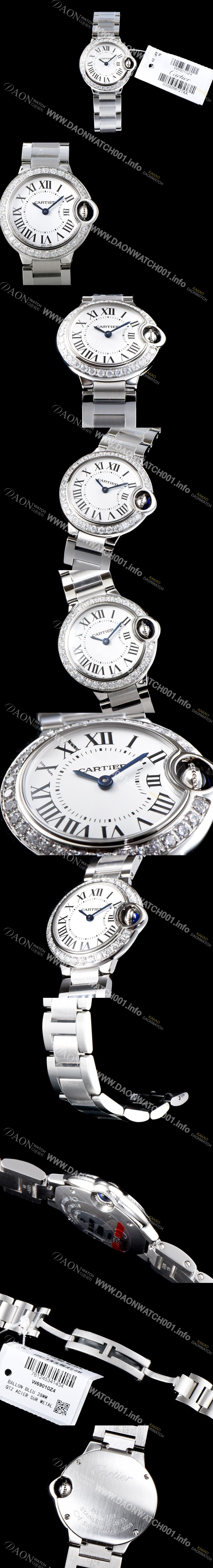 레플리카 [까르띠에] 여성용 2019신상 발롱블루 W4BB0015 28mm 다이아몬드 베젤 쿼츠 무브먼트 CAR0144