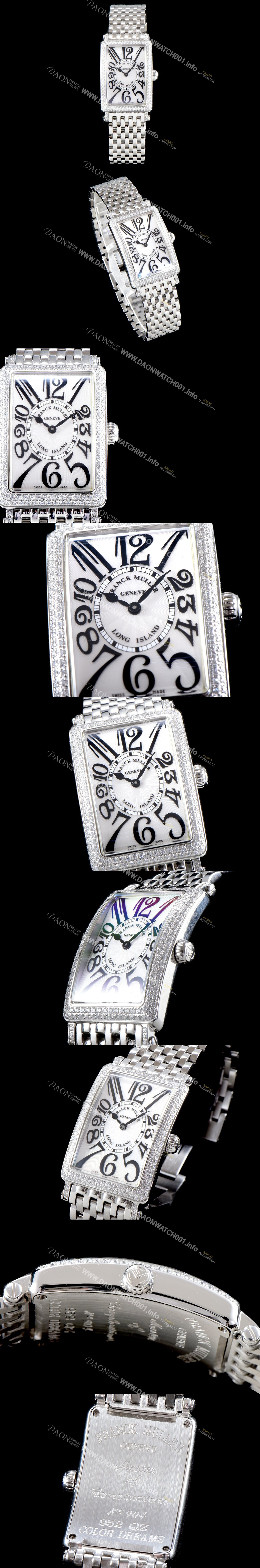 레플리카 [프랭크뮬러] 여성용 롱아일렌드 952 QZ 컬력션 쥬얼셋팅 케이스 화이트 썬더스트 다이얼 스위스 쿼츠 무브먼트 FRA0425