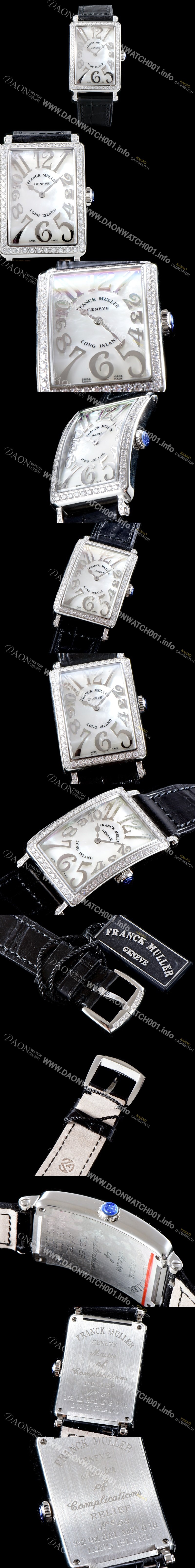 레플리카 [프랭크뮬러] 여성용 롱아일렌드 952 QZ REL 컬력션 최상급 퀄리티의 쥬얼셋팅 케이스 화이트 마더 오브 펄 다이얼 스위스 쿼츠 무브먼트 FRA0420