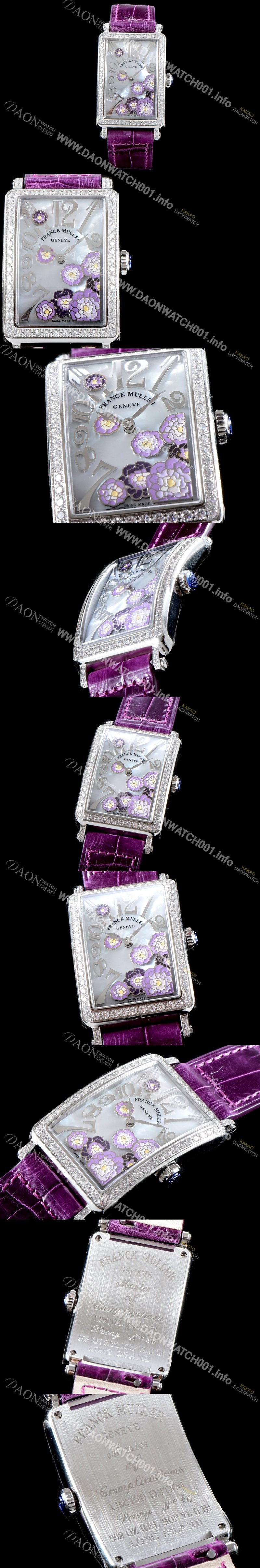 레플리카 [프랭크뮬러] 여성용 롱아일렌드 952 QZ ORC D 1R 컬력션 최상급 퀄리티의 쥬얼셋팅 케이스 마더 오브 펄 다이얼 스위스 쿼츠 무브먼트 FRA0410