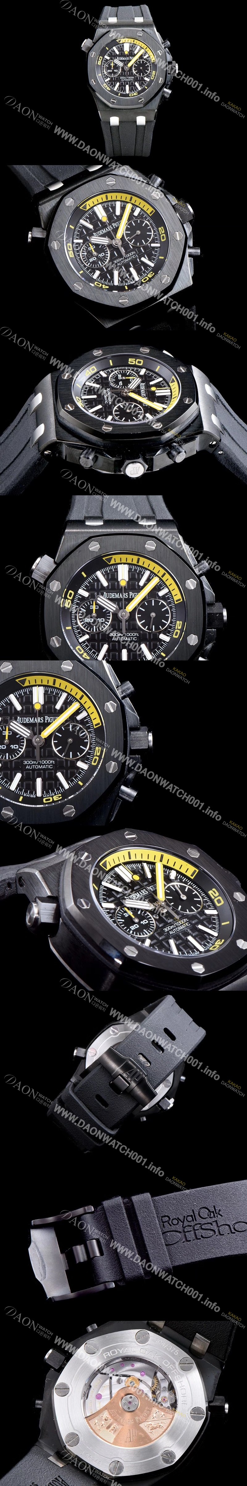 레플리카 [오데마피게] 남성용 로얄오크 오프쇼어 다이버 26703ST.OO.A027CA.01 1:1 베스트 에디션 크로노그래프 블랙 러버 스트랩 오토매틱 무브먼트 AUD0220