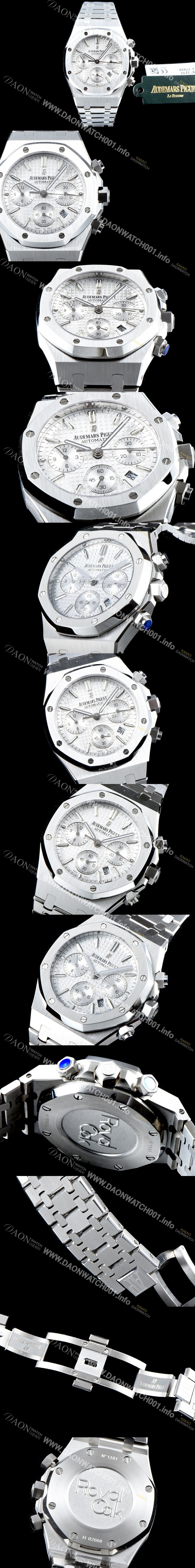 레플리카 [오데마피게] 남성용 신상 업데이트! 로얄오크 오프쇼어 26320ST.OO.1220ST.02 크로노그래프 실버 와플 다이얼 브레이슬릿 오토매틱 무브먼트 AUD0200